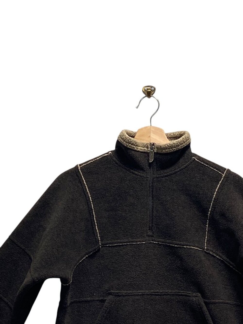 The North Face Vintage Y2K Fleece Quarter Zip Pullover Jacket Brown Size S Cozy - Picture 5 of 13